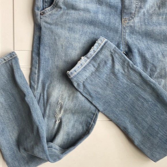 Free People Revolve Slim Fit Distressed Denim Overalls Size 26 - Picture 5 of 8